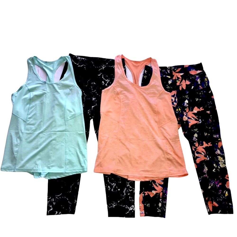 Workout bundle size medium Popfit leggings Xersion tops